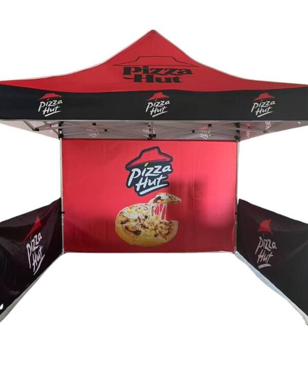 10Ft X 10Ft Pizza Hut Canopy Tent with Back & Side Wall - Image 4