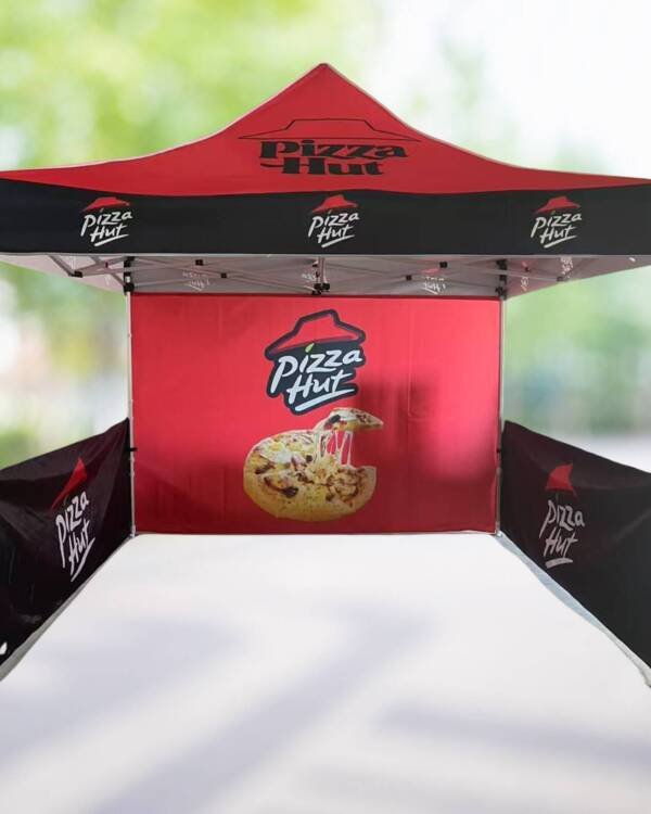 10Ft X 10Ft Pizza Hut Canopy Tent with Back & Side Wall - Image 5