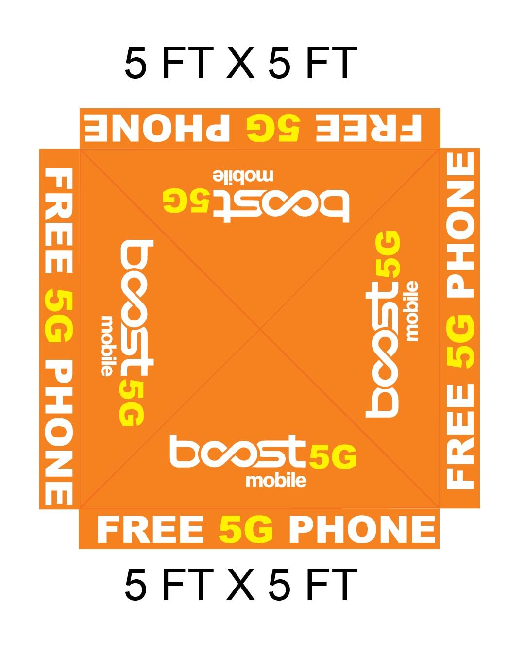 5 x 5 Boost Mobile Tant Cover