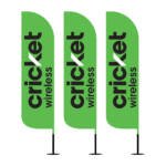 12ft Cricket Wireless Feather Flag Pack - 3