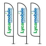 12ft Lyca Mobile Advertising Feather Flags Pack of 3