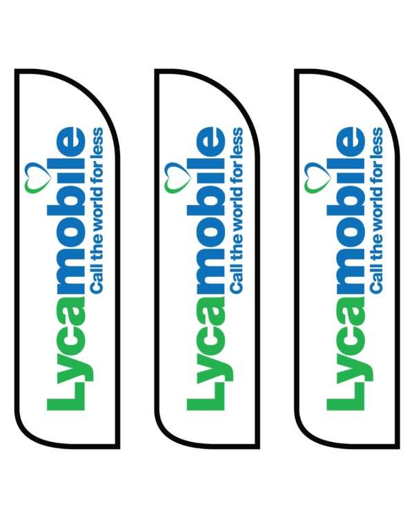 12ft Lyca Mobile Advertising Feather Flags Pack of 3
