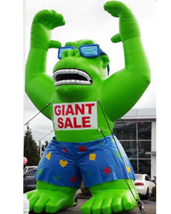 Giant inflatable green gorilla 20ft