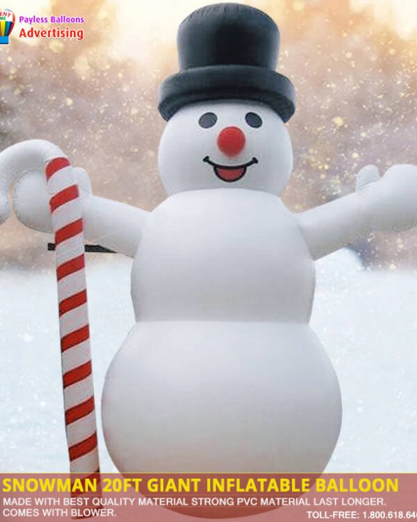 Snowman 20Ft Giant Inflatable Balloon - Snowman/Custom Holiday Season Inflatable - Image 4