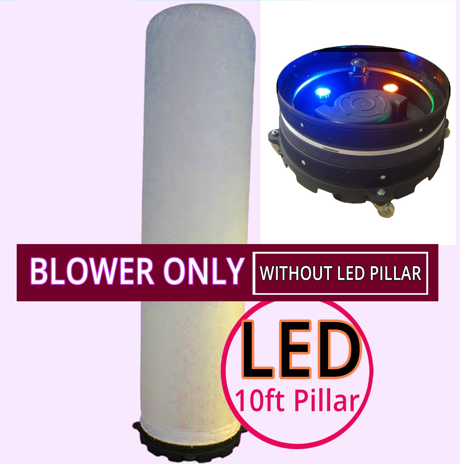 18in Rotating LED Pillar Blower – Inflatable Air Blower with Multi-Colored Lights