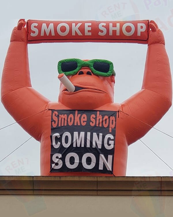 22Ft Smoke Shop Coming Soon Giant Inflatable Gorilla | BUY OR RENT - Image 2