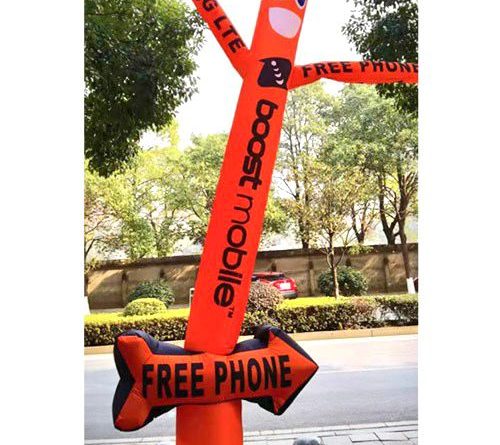 Boost mobile air dancer tubeman 20 ft with arrow free phone: