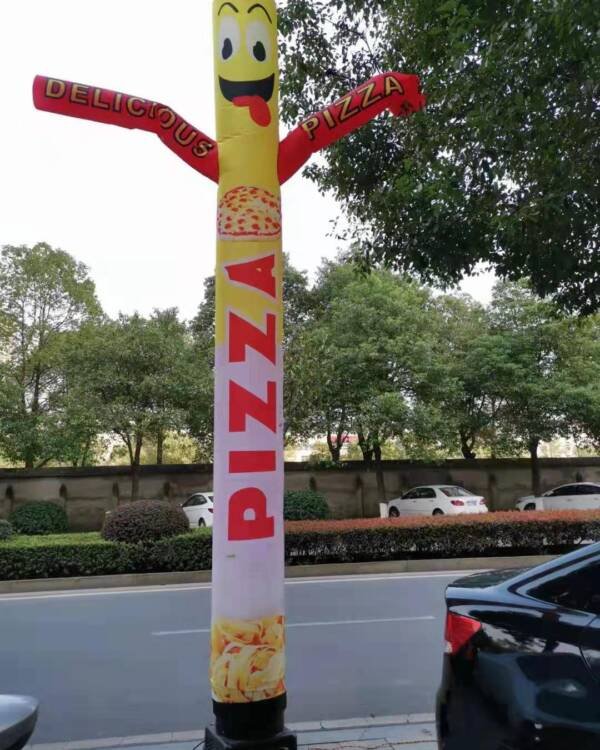 20ft Tall Pizza Air Inflatable Tube Man Dancer without Arrow Delicious Pizza - Image 3