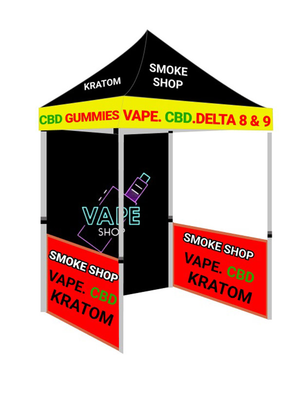 Custom Smoke Shop Tent | 5 Ft x 5 Ft