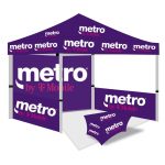 Metro by T Mobile 10×10 ft Pop Up Advertising Tent (With Back & Side Wall)