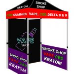 SMOKE SHOP COMPLETE TENT WITH BACK WALL & SIDEWALLS 5 FT X 5 FT