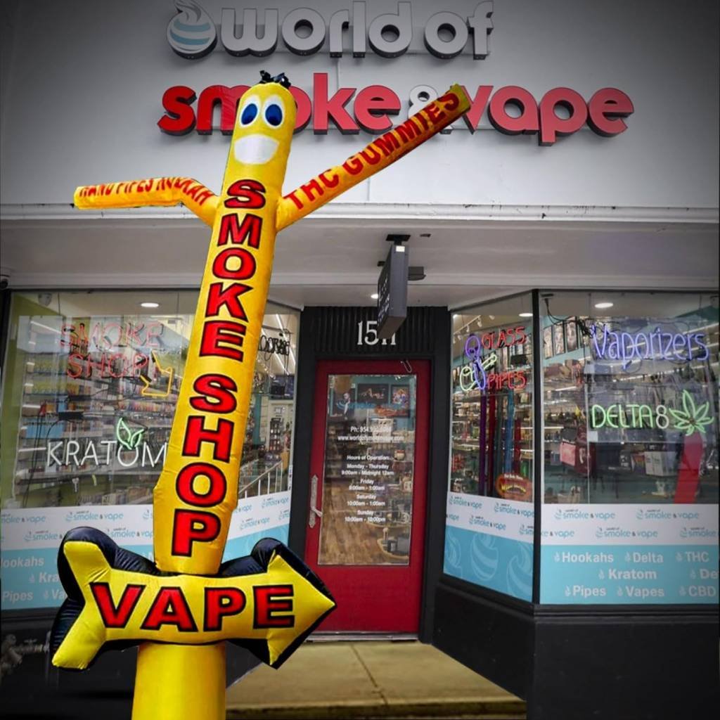 18ft Tall VAPE Smoke Shop Air Inflatable Tubeman Dancer with Arrow