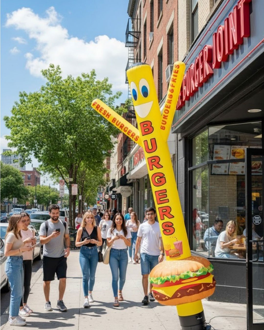 18ft Fresh Burgers Air Inflatable Tube Man