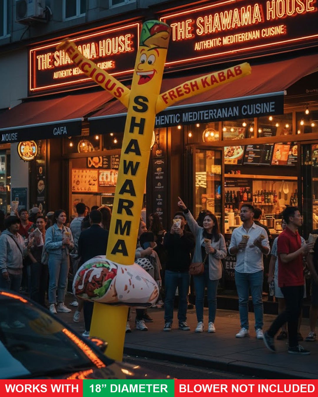 18ft Shawarma Air Inflatable Tube Man Dancer with Shawarma Sign