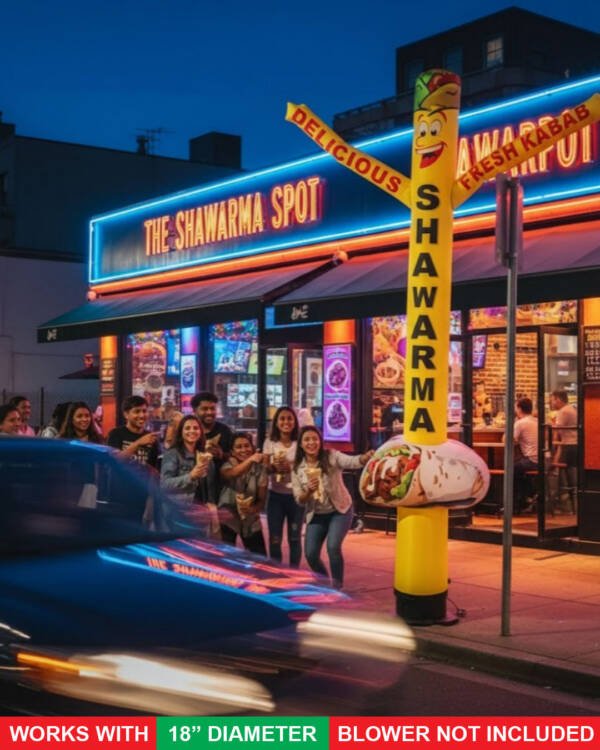 18ft Shawarma Air Inflatable Tube Man Dancer with Shawarma Sign