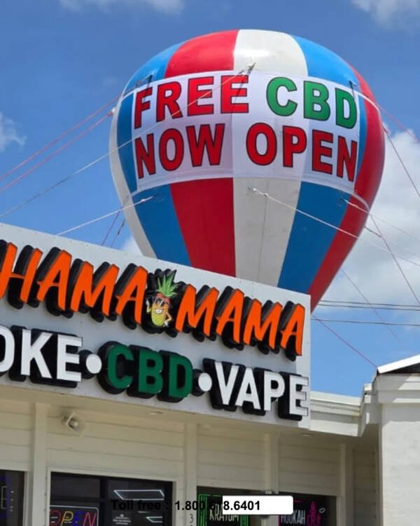 22ft Tall Free CBD Now Open Giant Roof Top Inflatable Balloon | BUY OR RENT - Image 5