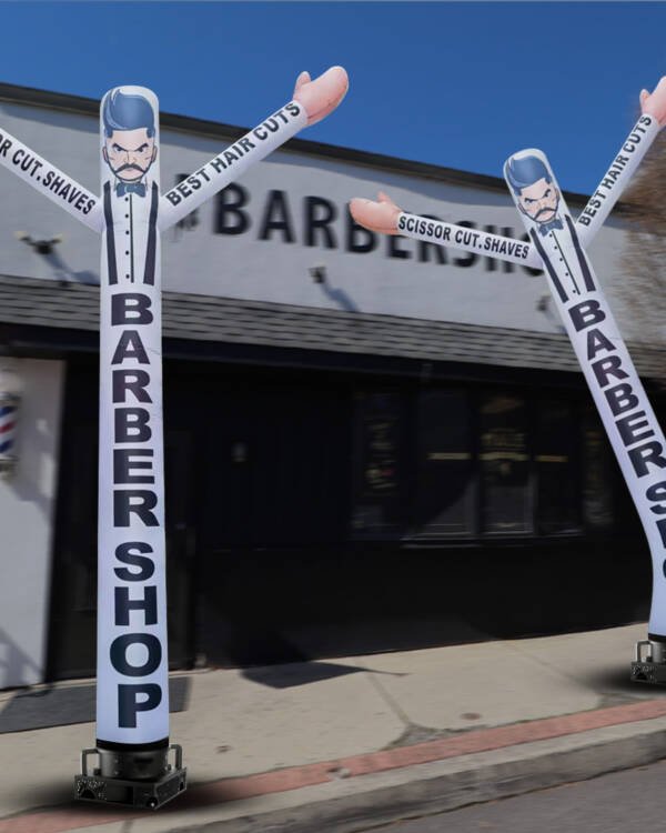 18ft Tall Barber Shop Air Dancer Inflatable Wacky Tube Man – Without Blower - Image 4