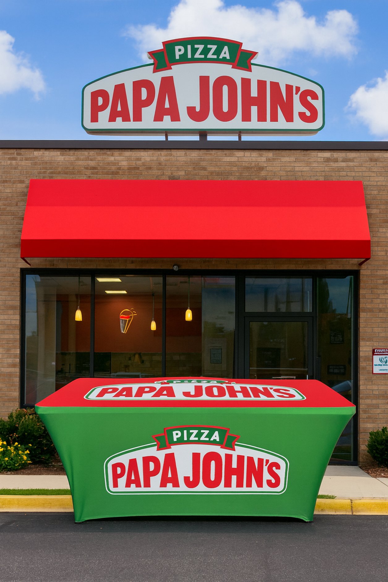6 FT Custom Papa John’s Advertising Table Cover (6)