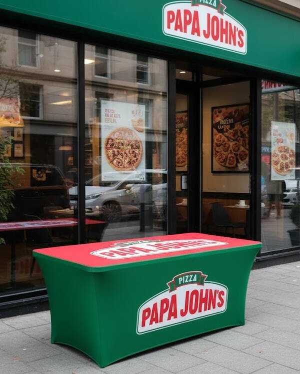 6 FT Custom Papa John’s Advertising Table Cover