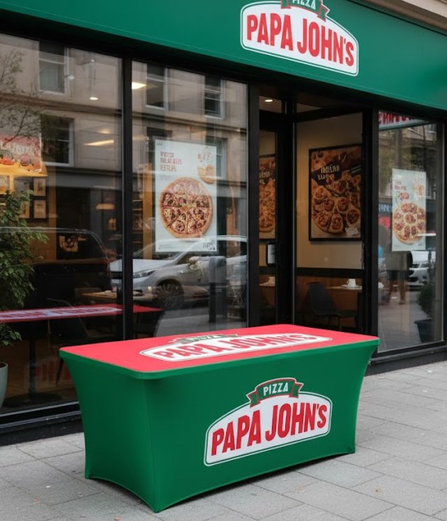 6 FT Custom Papa John’s Advertising Table Cover