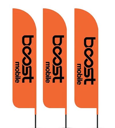 Boost Mobile Advertising Feather Flags