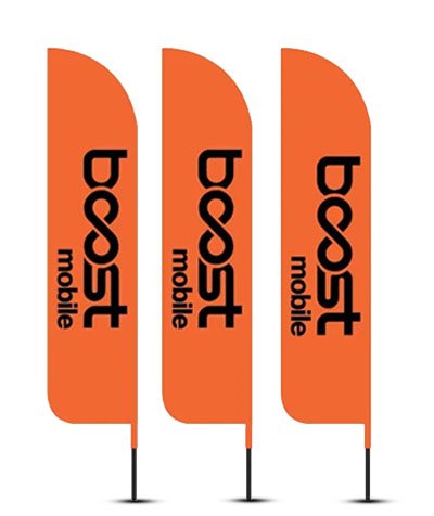 Boost Mobile Advertising Feather Flags