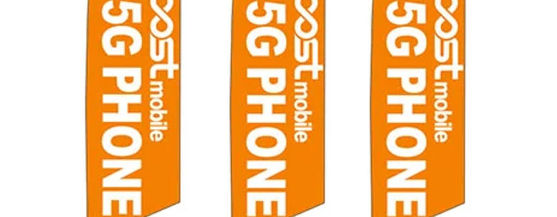 Boost Mobile Free Phone Feather Flags pack of 3