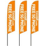 Boost Mobile Free Phone Feather Flags pack of 3