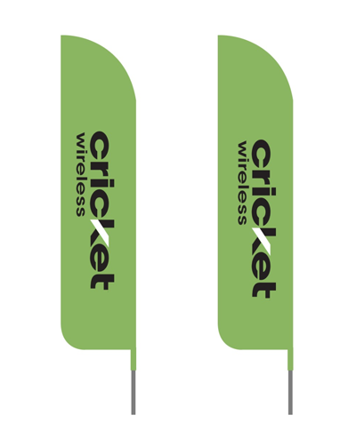 Cricket Wireless Advertising Feather Flags