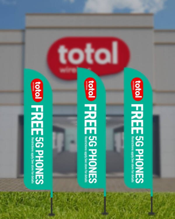 12ft Tall Total Wireless Outdoor Advertising Feather Flags (Pack of 3) - Hardware Not Included - Image 5