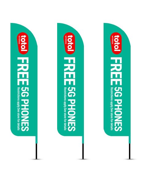 Total wireless Feather flags pack of 3