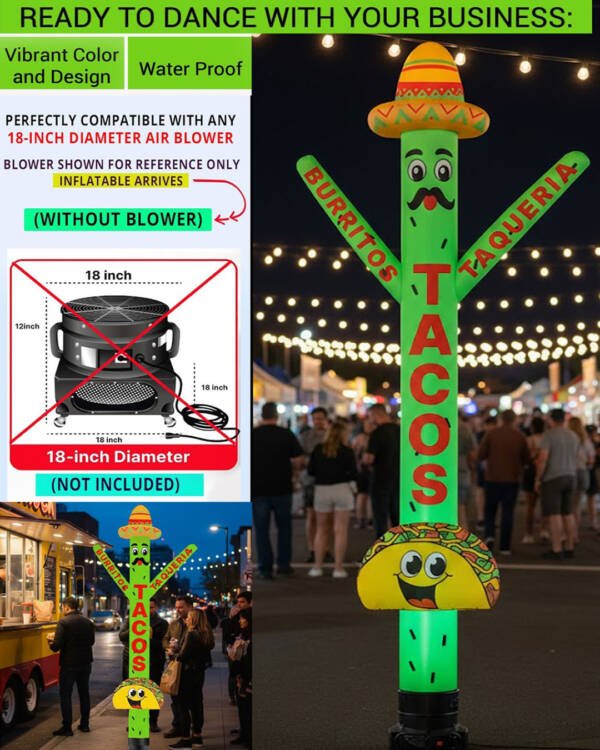 18ft Tacos Air Dancer Inflatable Tube Man