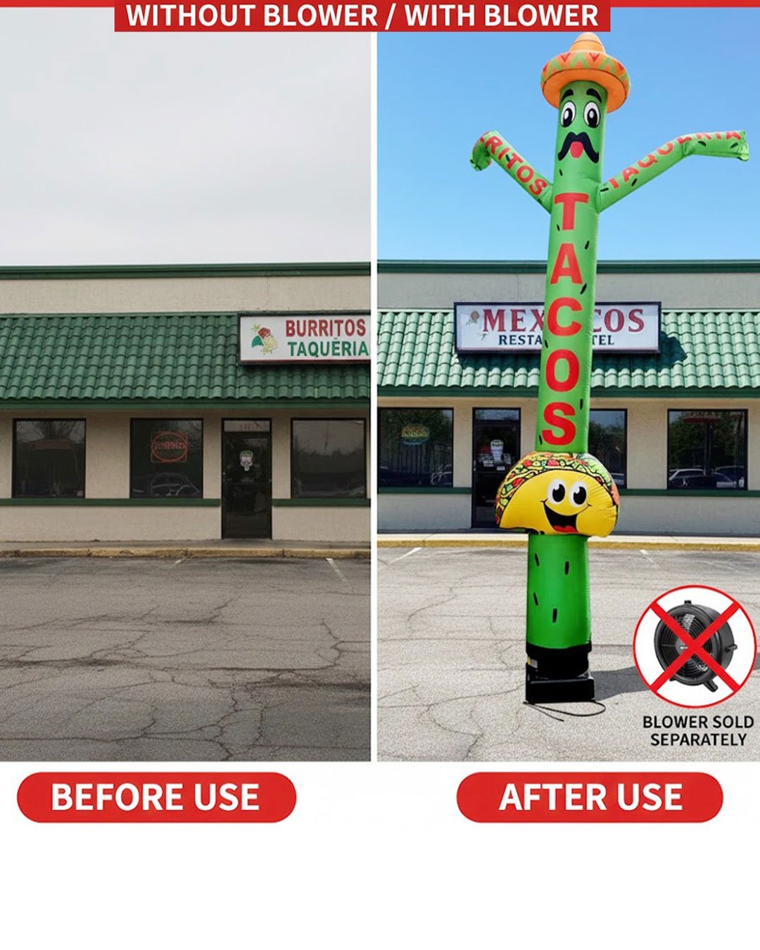 18ft Tacos Air Dancer Inflatable Tube Man