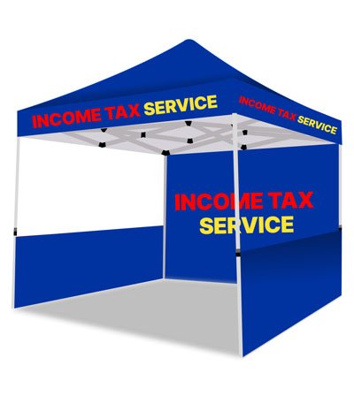 Income tax Services marketing tent