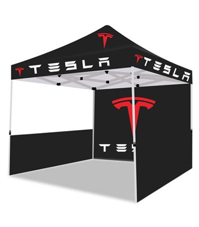 tesla marketing tent