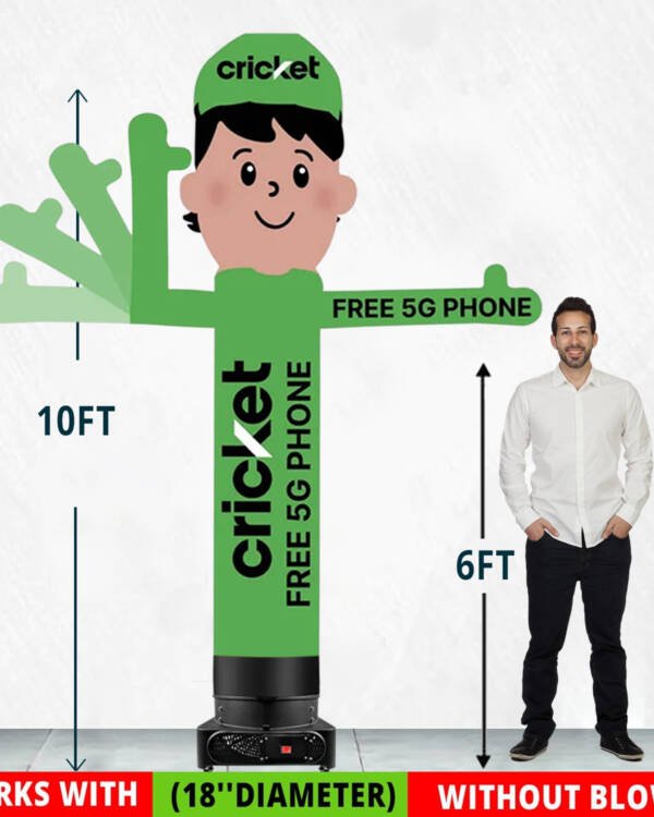 10ft Cricket Wireless Waving-Man Inflatable Guy – Works with 18-inch Diameter Blowers - Image 6