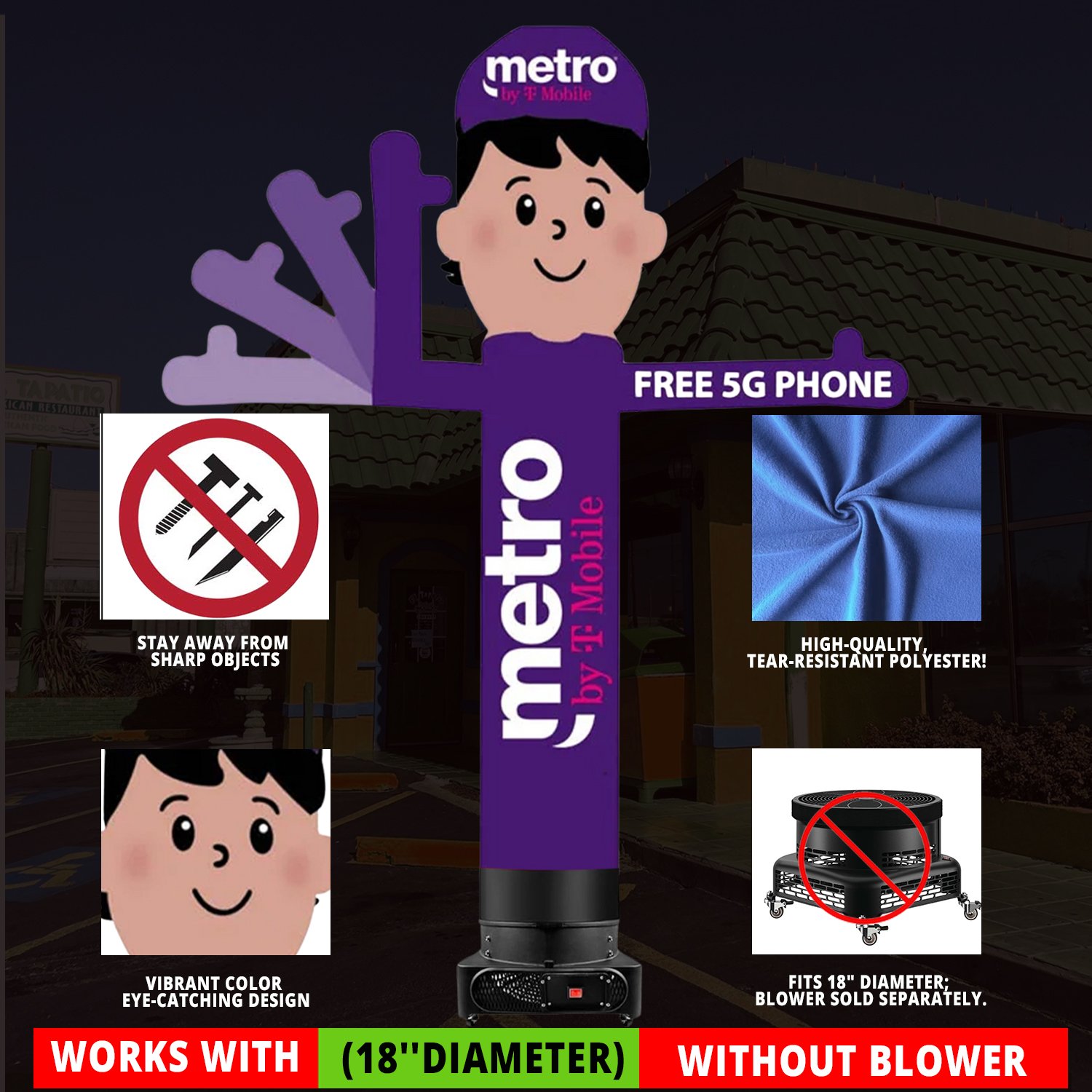 10ft Metro Waving Men Inflatable