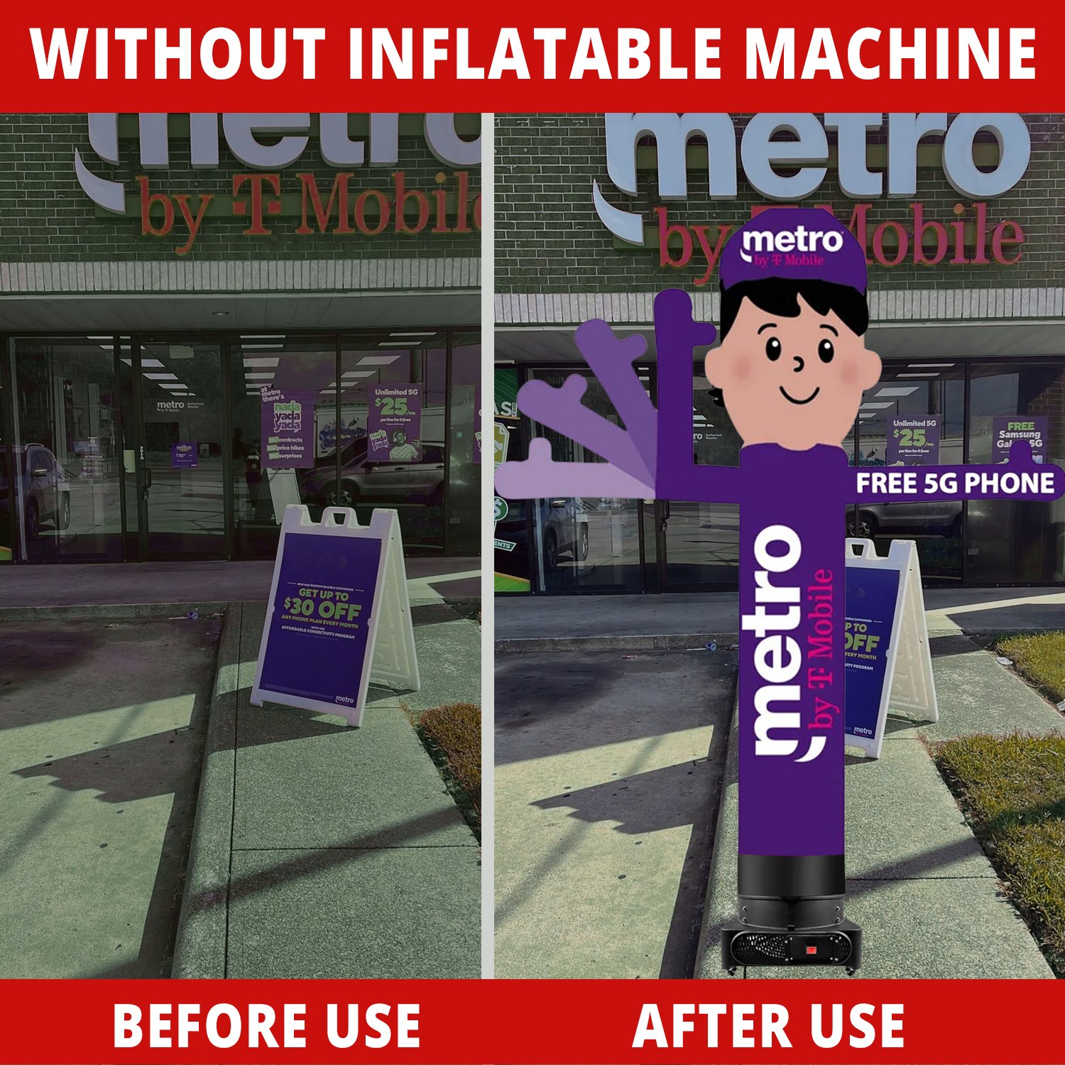 10ft Metro Waving Men Inflatable