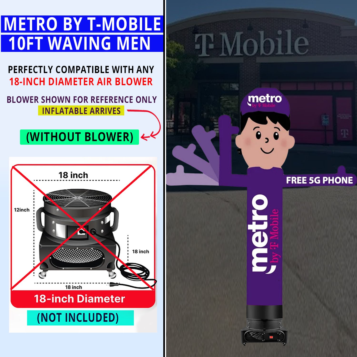 10ft Metro Waving Men Inflatable