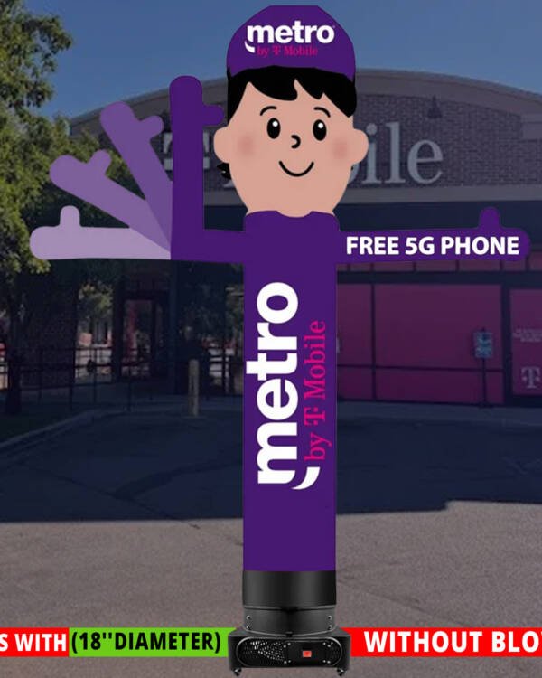 10ft Metro by T-Mobile Waving Man – Works with 18-inch Diameter Blowers - Image 11
