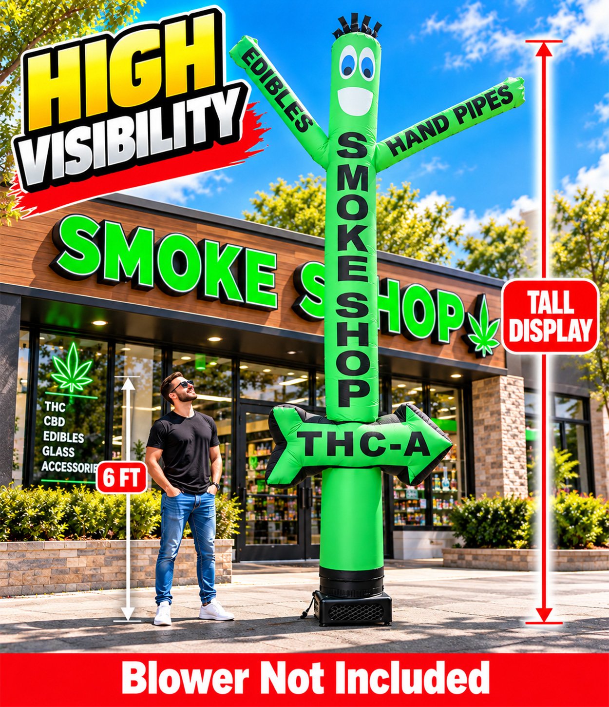 18ft Smoke Shop Edibles & Hand Pipes Air Inflatable Dancer