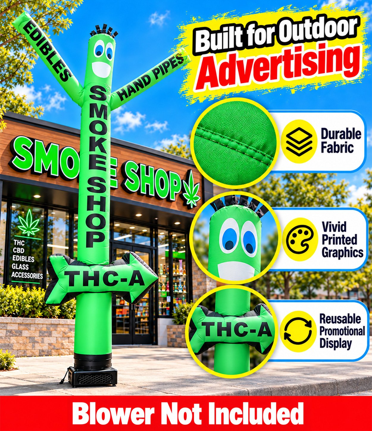 18ft Smoke Shop Edibles & Hand Pipes Air Inflatable Dancer