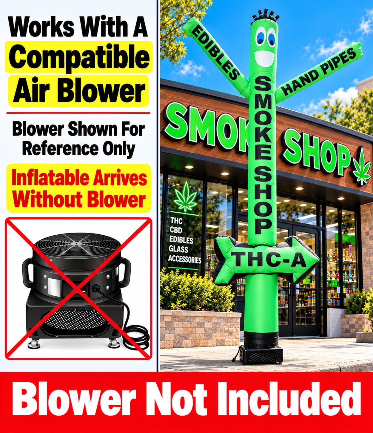 18ft Smoke Shop Edibles & Hand Pipes Air Inflatable Dancer