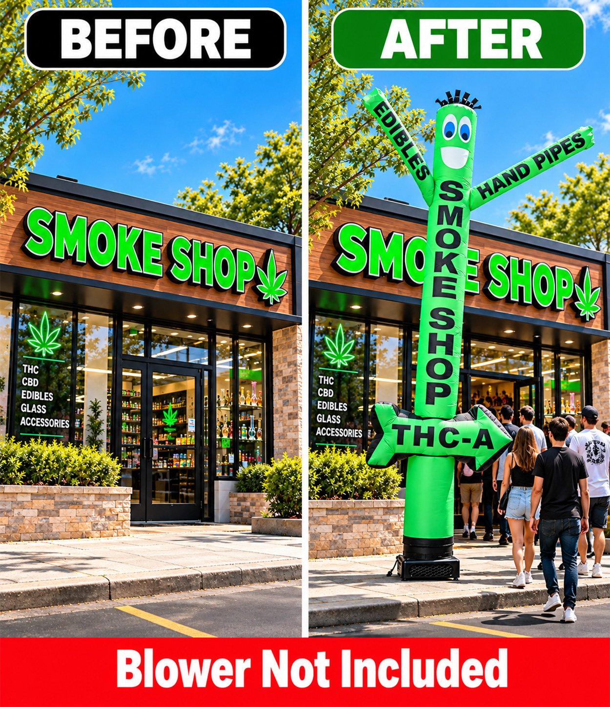 18ft Smoke Shop Edibles & Hand Pipes Air Inflatable Dancer
