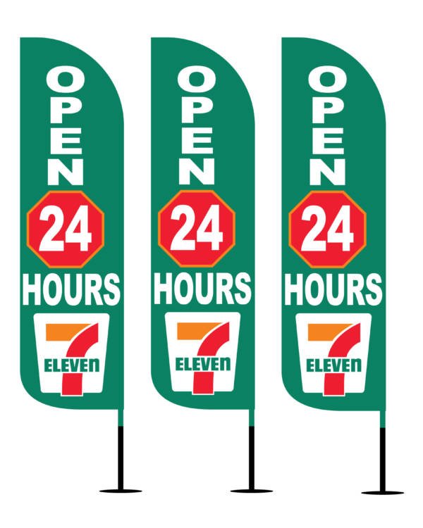 7-Eleven 12ft Outdoor Promotional Feather Flag Pack