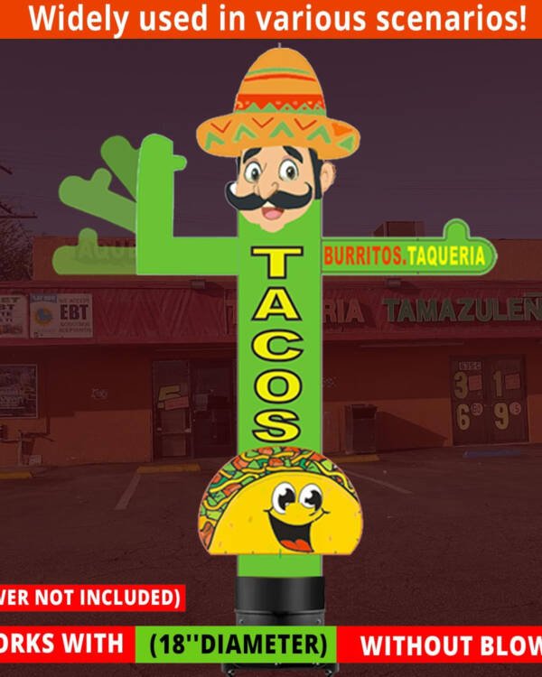 10ft Tacos Advertising Tube Man – Works with 18-inch Diameter Blowers - Image 10
