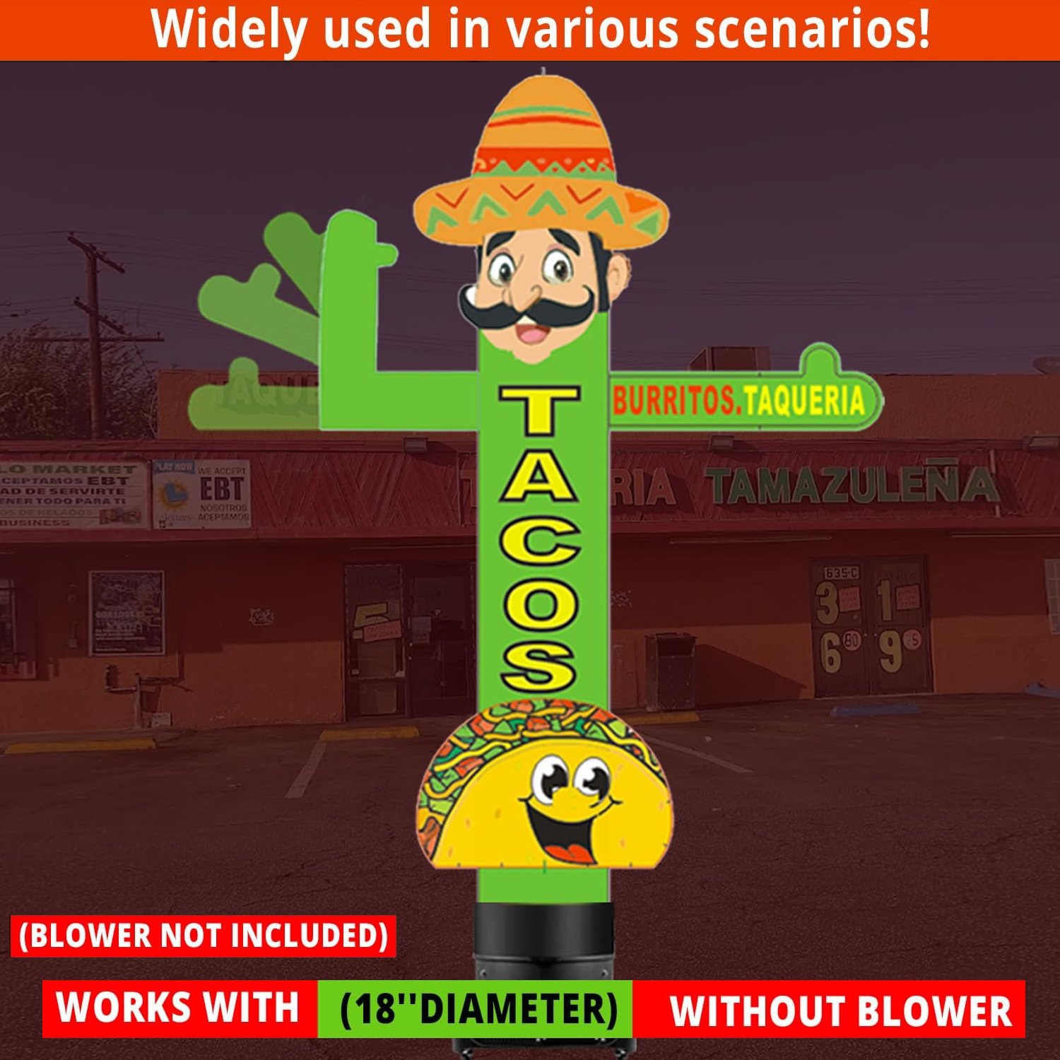 10ft Taco Waving Men Inflatable