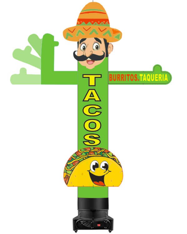10ft Tacos Advertising Tube Man – Works with 18-inch Diameter Blowers - Image 11