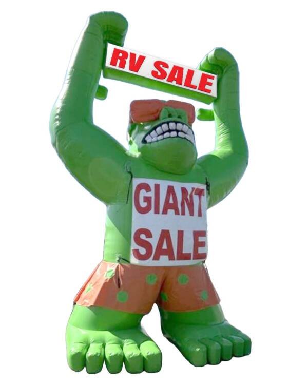 Giant Inflatable Gorilla RV Promotion