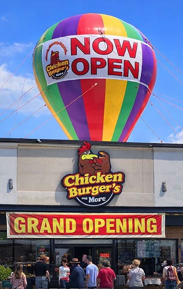Chicken Burger Rooftop Inflatable Balloon